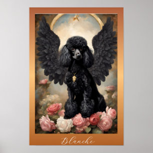 Black French Poodle Classical Art Portrait Poster