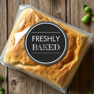 Black Freshly Baked Bread Bakery Classic Round Sticker
