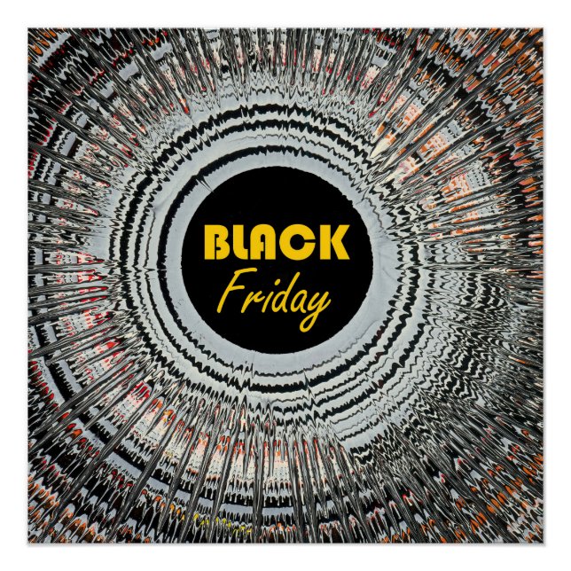 Black Friday advert with original spin art Poster (Front)