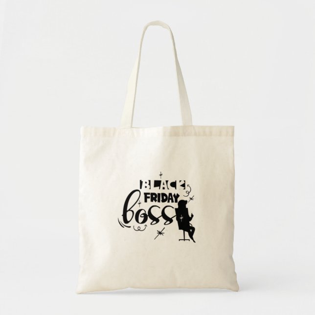 Black Friday Boss Day Funny Shopping Tote Bag (Front)