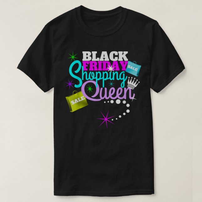 Black Friday Christmas Shopping Queen Gift T-Shirt (Design Front)