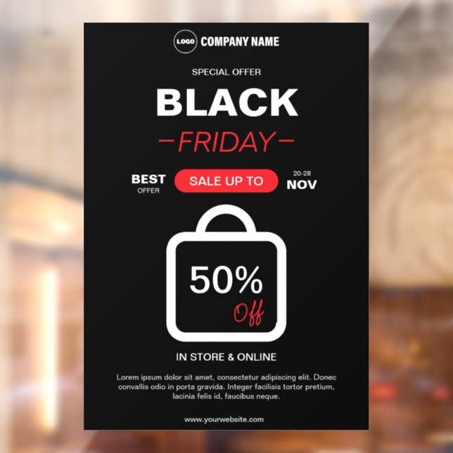 Black Friday Custom Logo Window Cling (Sheet 2)