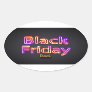Black Friday Deal (neon/gold) Oval Sticker