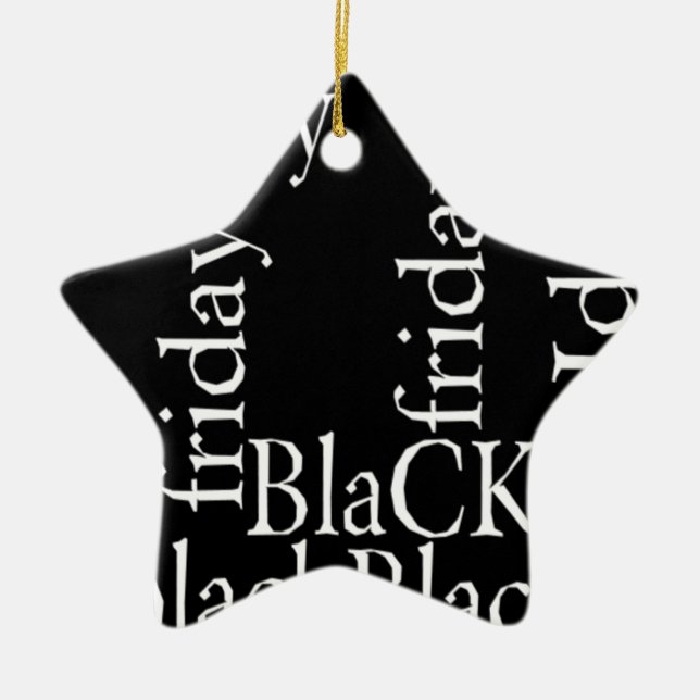 Black Friday Design Ceramic Tree Decoration (Front)