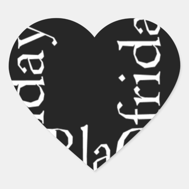 Black Friday Design Heart Sticker (Front)
