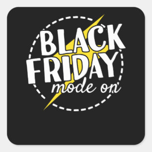 Black Friday Mode On Deal Shopping Square Sticker