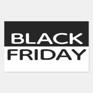 Black Friday - Modern, Minimial Black & White Rectangular Sticker