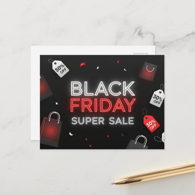 Black Friday Promotions Postcard (Front/Back In Situ)