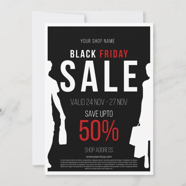 Black Friday Sale Discount Poster Invitation (Front)