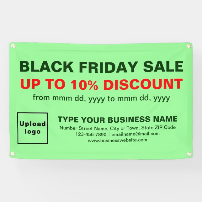 Black Friday Sale on Light Green Rectangle Banner (Horizontal)