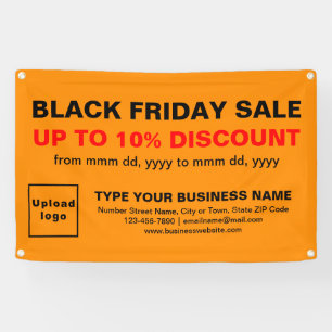 Black Friday Sale on Orange Colour Rectangle Banne Banner