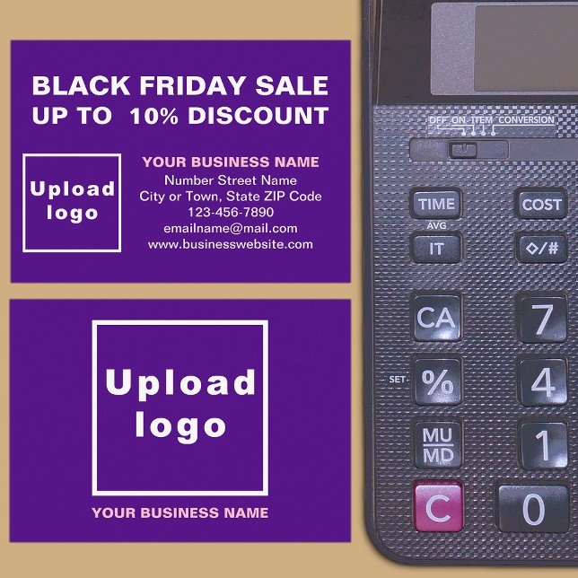 Black Friday Sale on Purple Enclosure Card (Front and back of the enclosure card)