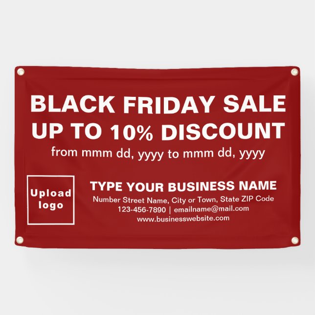Black Friday Sale on Red Rectangle Banner (Horizontal)