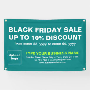 Black Friday Sale on Teal Green Rectangle Banner
