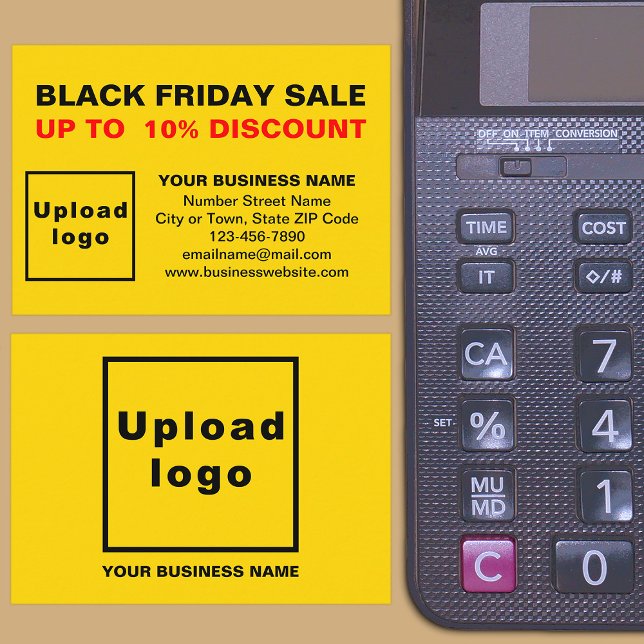 Black Friday Sale on Yellow Enclosure Card (Front and back of the enclosure card)
