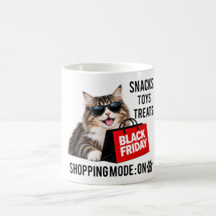 Black Friday Shopping Mode On Funny Cat Coffee Mug