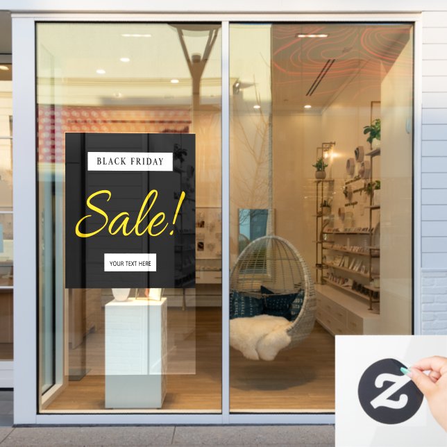 Black Friday Store Sale Sign Add Your Text Modern  (Store Window)