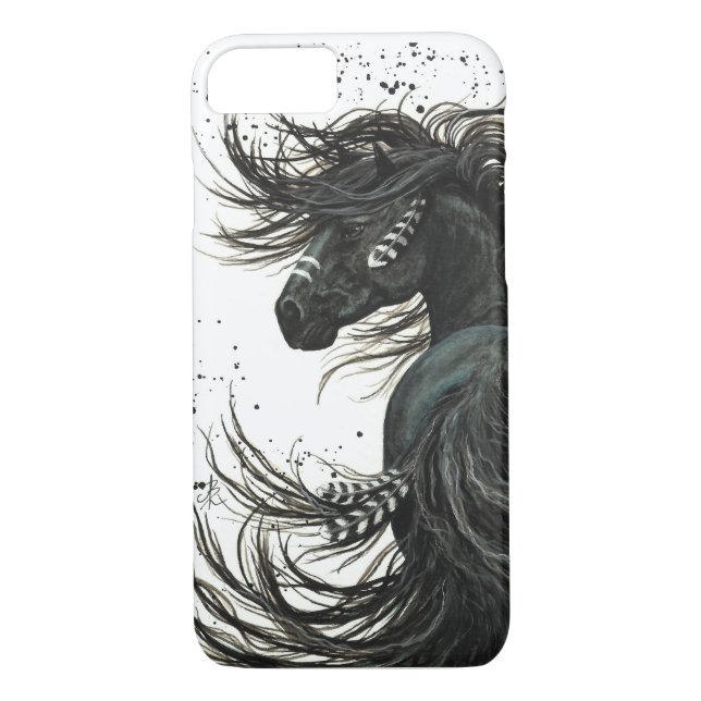 Black Friesian Horse iPhone 7 Case (Back)