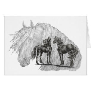 Black Friesian Horses Manes Tails