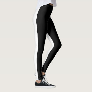 Black Front White Back Leggings