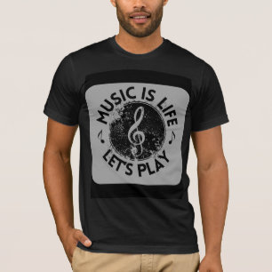black full sleeve t-shirt with music design