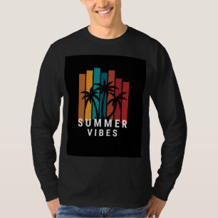 black full sleeve T shirt with summer vibes design