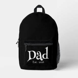 Black Fun Bold Simple Dad Established New Dad Printed Backpack
