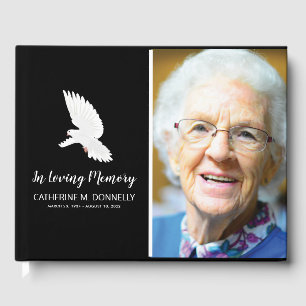 Black Funeral Condolence Photo Remembrance Guest Book