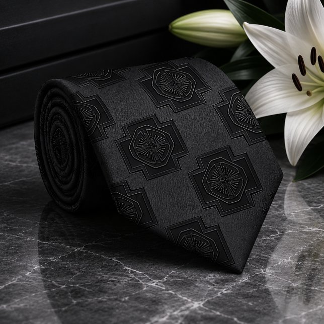 Black Funeral Medallion Tie (Creator Uploaded)