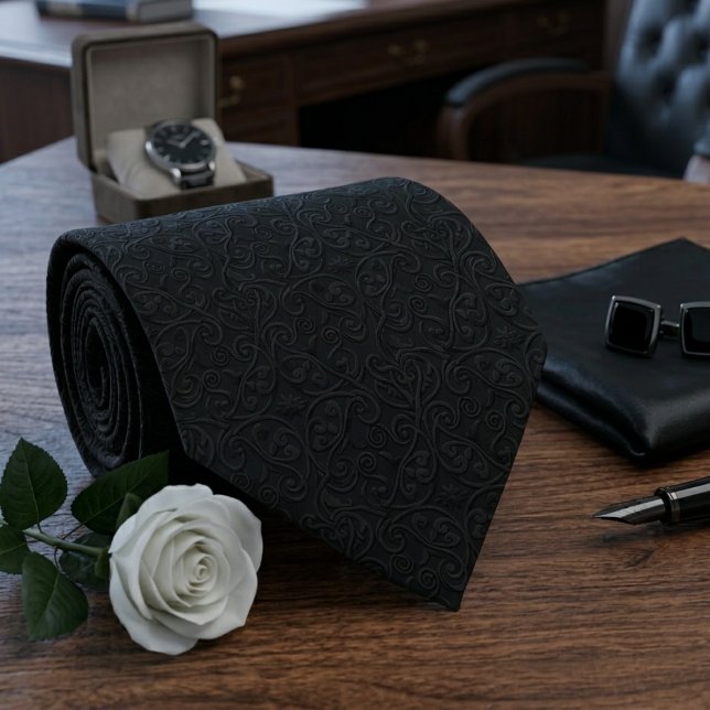 Black Funeral Paisley  Tie (Creator Uploaded)