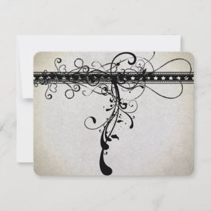 Black Funky Renaissance Wedding Response Cards
