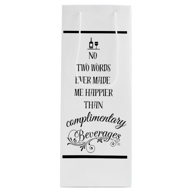 Black funny Cocktail Drinking  gift  Wine Bag (Front)