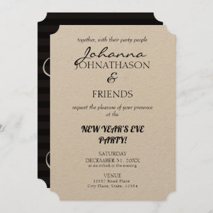 Black Funny Custom New Year's Eve Invitation