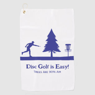 Black Funny Disc Golf Putting with Tree obstacle Towel