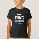 Black Funny Ring Security Wedding Favour Kid T-Shirt<br><div class="desc">This cute wedding kid t-shirt makes the perfect gift for your ring security on your wedding day! It features an illustration of a bow tie with the caption "Ring Security". This pin can be easily customised with your name.</div>