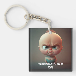 Black funny sarcasm keyring , cartoon and humor