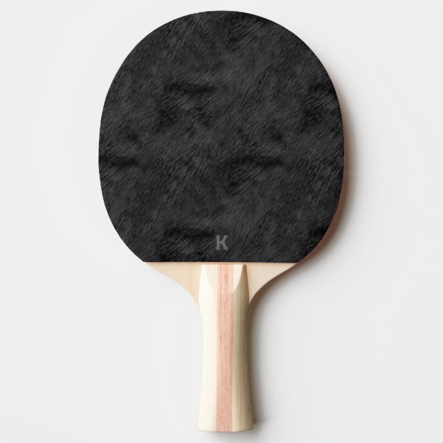 Black fur pattern ping pong paddle (Front)