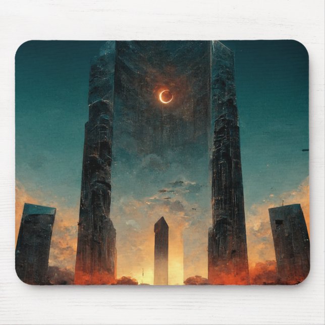 Black Gate Fantasy Sci-Fi Art Mouse Pad (Front)
