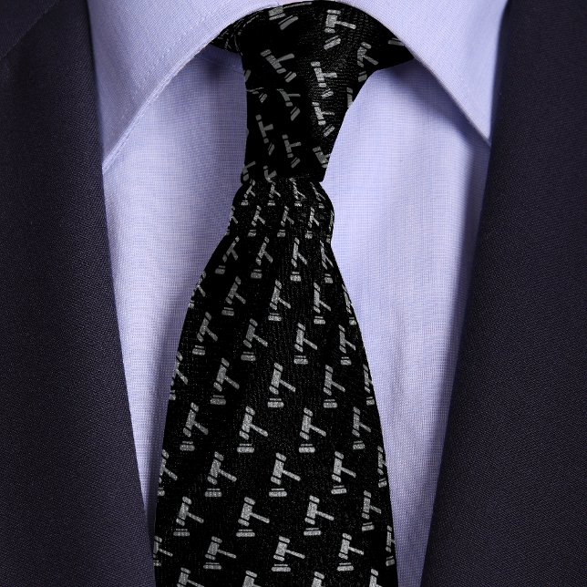 Black Gavel Pattern Attorney Tie (Creator Uploaded)