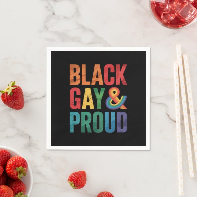 Black Gay and Proud LGBTQ Black Queers Napkin (Insitu)