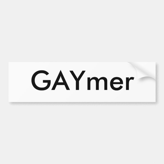 Black GAYmer Tag Sticker (Front)