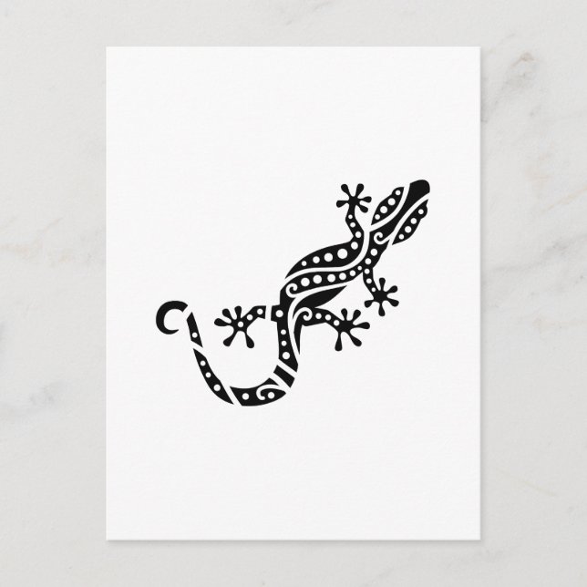 Black gecko design postcard (Front)