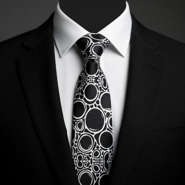 Black Geometric Circles Tie (Creator Uploaded)