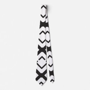 Black Geometric Concentric Diamond Shape pattern Tie
