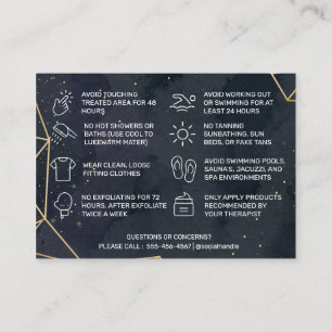 Black Geometric Gold Waxing Aftercare Card