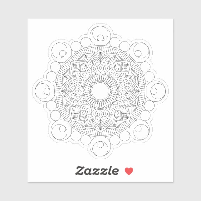 Black Geometric Mandala v2 Sticker (Sheet)