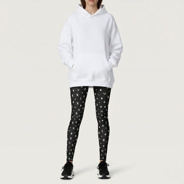 Black Geometric Pattern Leggings (Creator Uploaded)