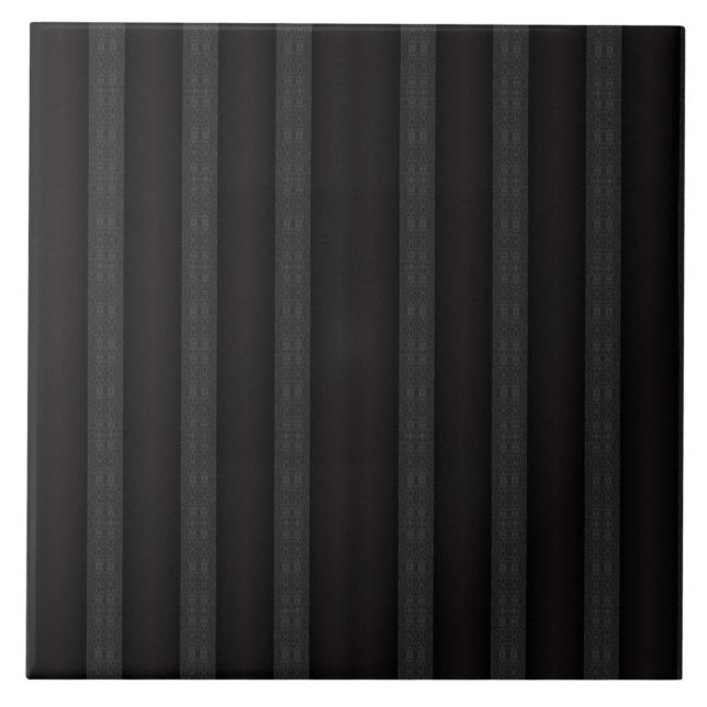 Black Geometric Pattern – Modern Minimalist Design Ceramic Tile (Front)