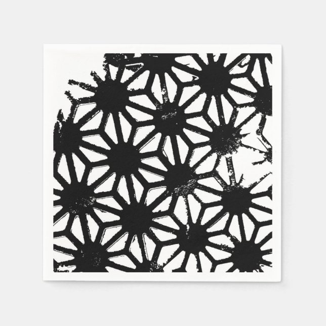 Black geometric pattern napkin (Front)