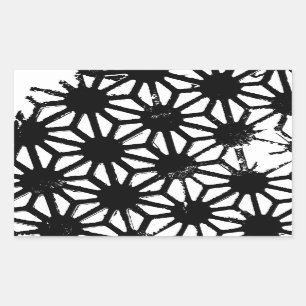 Black geometric pattern rectangular sticker